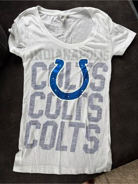 PINK Victoria's Secret White Tee with Blue COLTS Graphic